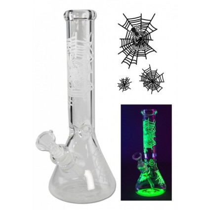 Spider Net Flask Bong Ice Glow